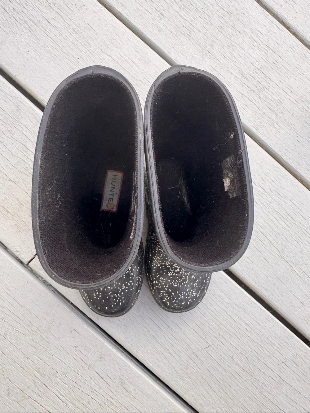 Hunter Black Rain Boots with sparkle